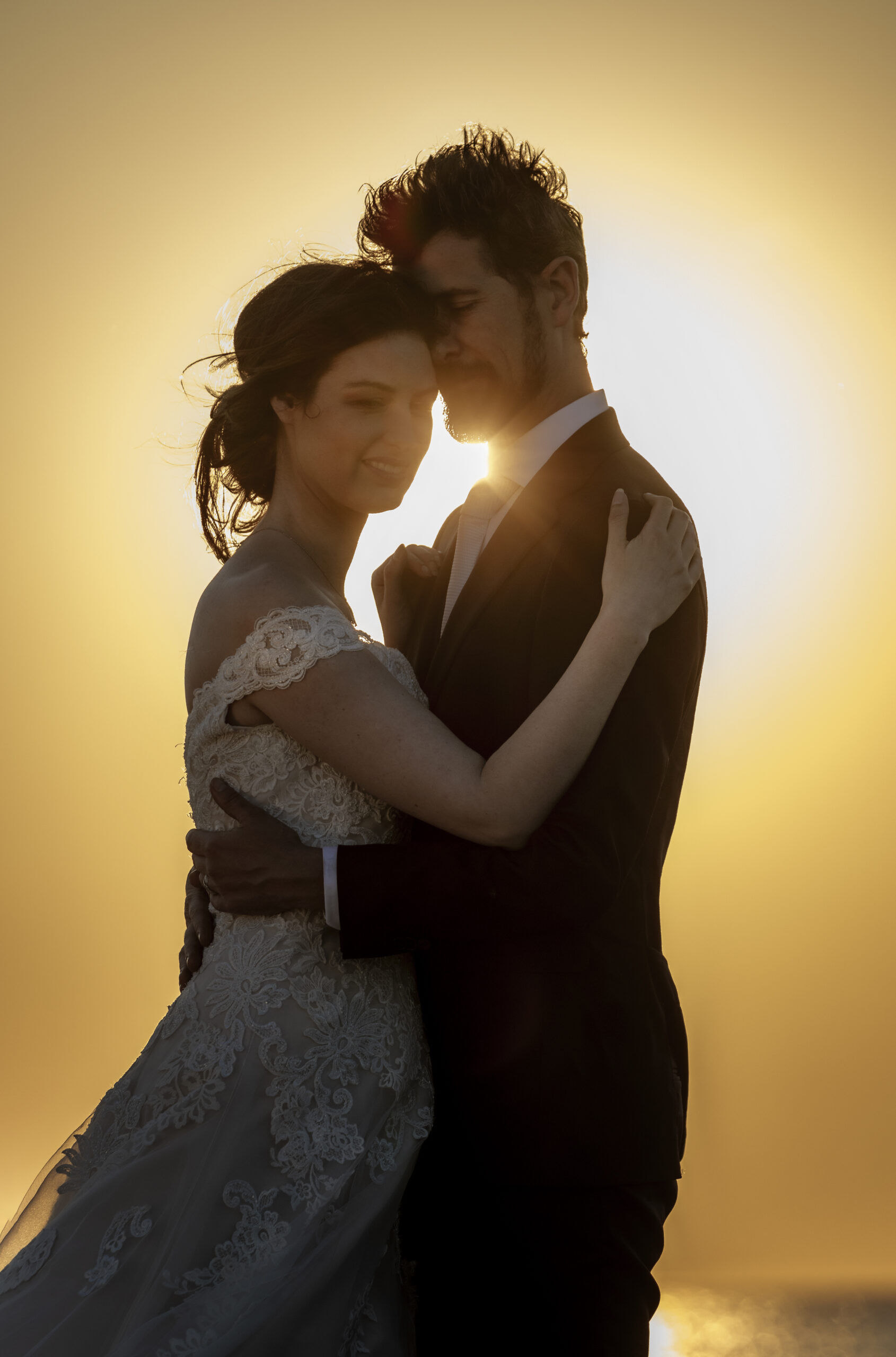 Bruidspaar zonsondergang